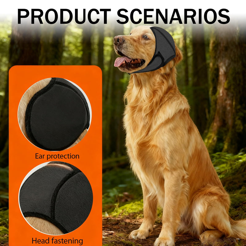 Dog Ear Protectors for Noise Protection, Waterproof Warm Comfortable Dog Ear Defenders, Adjustable Pet Muffs for Dogs Bathing and Swimming, Grooming, Traveling, Noise-Reducing, Gray, M