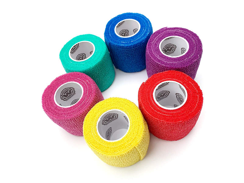 WildCow Vet Wrap Bulk 2", Cohesive Bandage Tape, 18 Pack (6 Colors) 2 Inch 18 pack