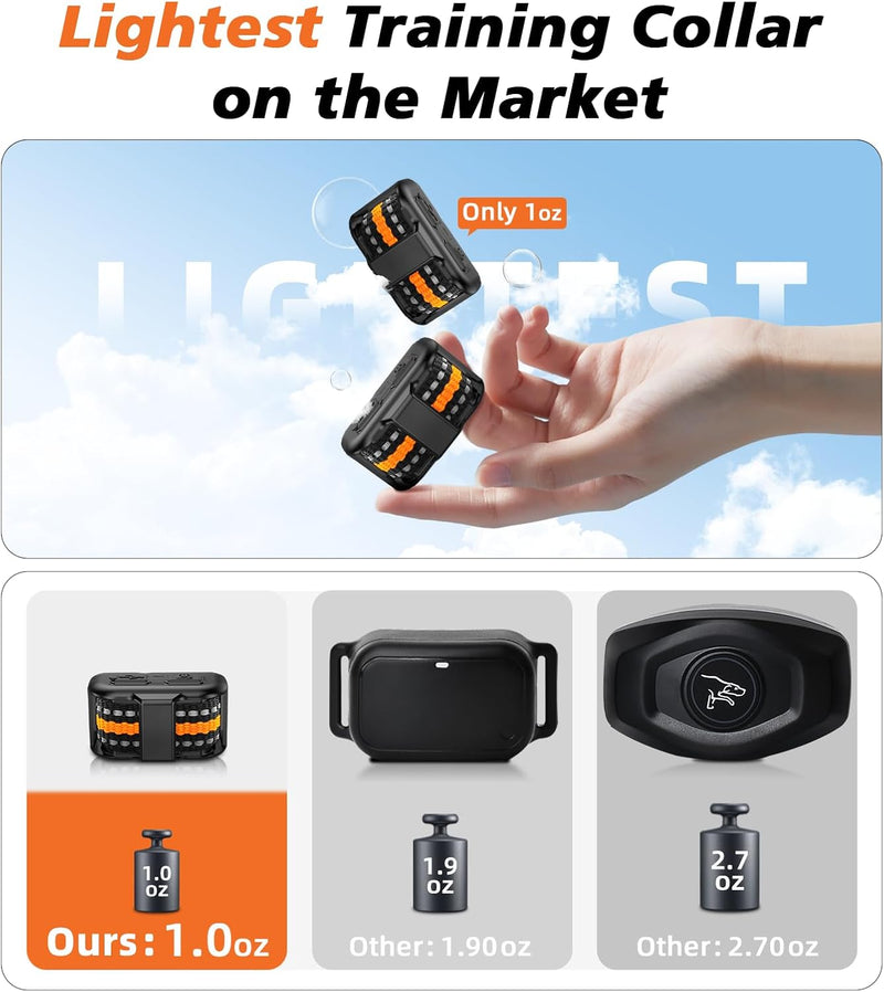Tiniest Cat Shock Collar, Lightest Cat Training Collar with Remote for Small Cats 5-15lbs & Medium Large Cats/Puppies, Waterproof, Rechargeable, 1300ft Range - PawsPlanet Australia