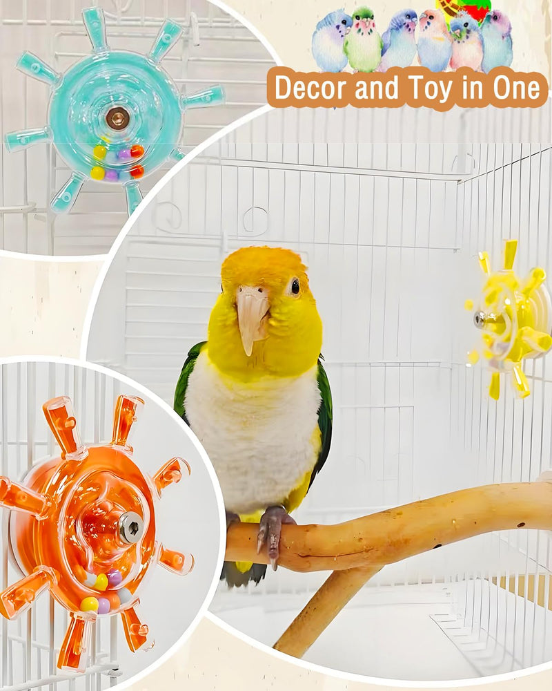 Conure Toys, 1PCS Bird Rotating Spinner Toy Parrot Cage Toy Parakeet Hanging Toys for Small-Medium Birds, Orange - PawsPlanet Australia