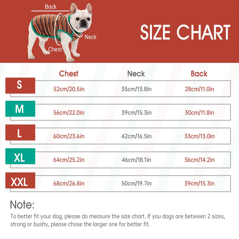 Dog Shirts, French Bulldog T-Shirt, Cotton Striped Tank Top, Color Blocked Tee for Small Dogs, Stretchy & Breathable Puppy Vest, Four Seasons Pet Clothes Brown Medium - PawsPlanet Australia