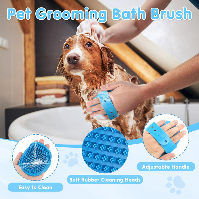 Cat Grooming Brush, 9PCS Dog Brush Kit with Pet Nail Clipper and File, Deshedding Brush for Cats, Cats Dog Shedding Brushs for Small Large Pets, Includes Flea Comb, Bath Brushs,Undercoat Rake (Blue) Blue - PawsPlanet Australia