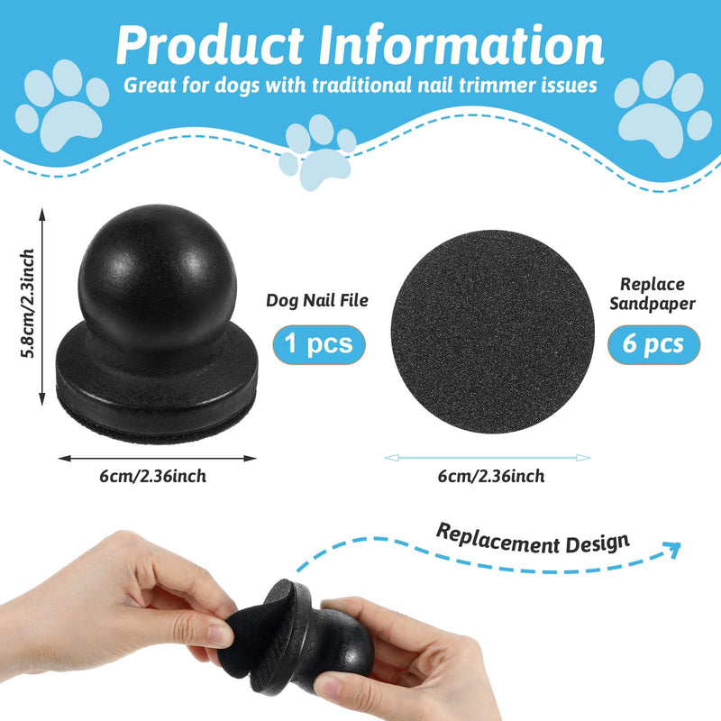 Dog Nail File with 6Pcs Replaceable Filing Disc, Dog Scratch Board for Safe and Easy Nail Care, Dogs Nails Scratch Board Ensures Smooth and Healthy Nails for Dogs and Cats