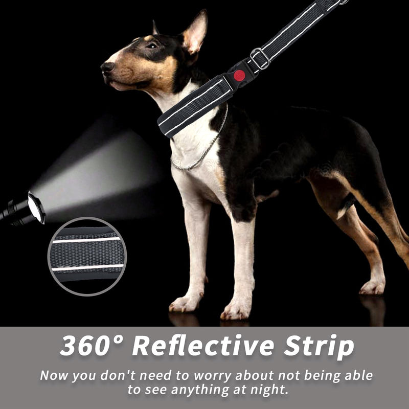 Martingale No Pull Dog Collar for Large Medium Small Dogs, Heavy Duty Nylon Reflective Adjustable Anti Pull Slip Collar with Buckle for Training Walking L Black Black L (19"-26" Neck, 1.5" Wide) - PawsPlanet Australia