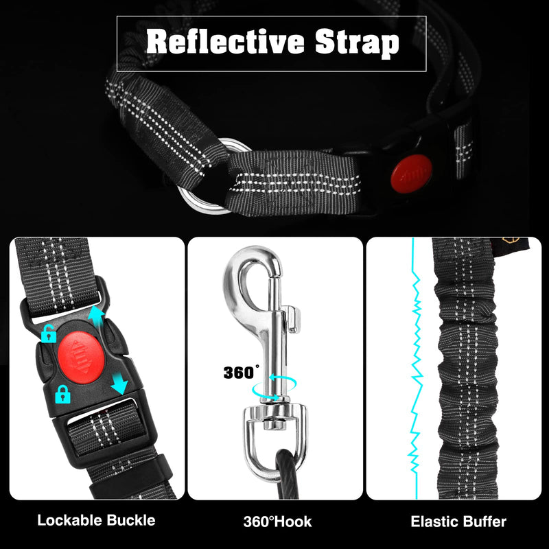 Dog Seat Belt for Car,Chew Proof Dog Car Seat Belt,2 in 1 Car Harness for Dogs Safety Seat Belt,Heavy Duty Pet Seat Belt for Medium & Large Dogs Chewer Black - PawsPlanet Australia