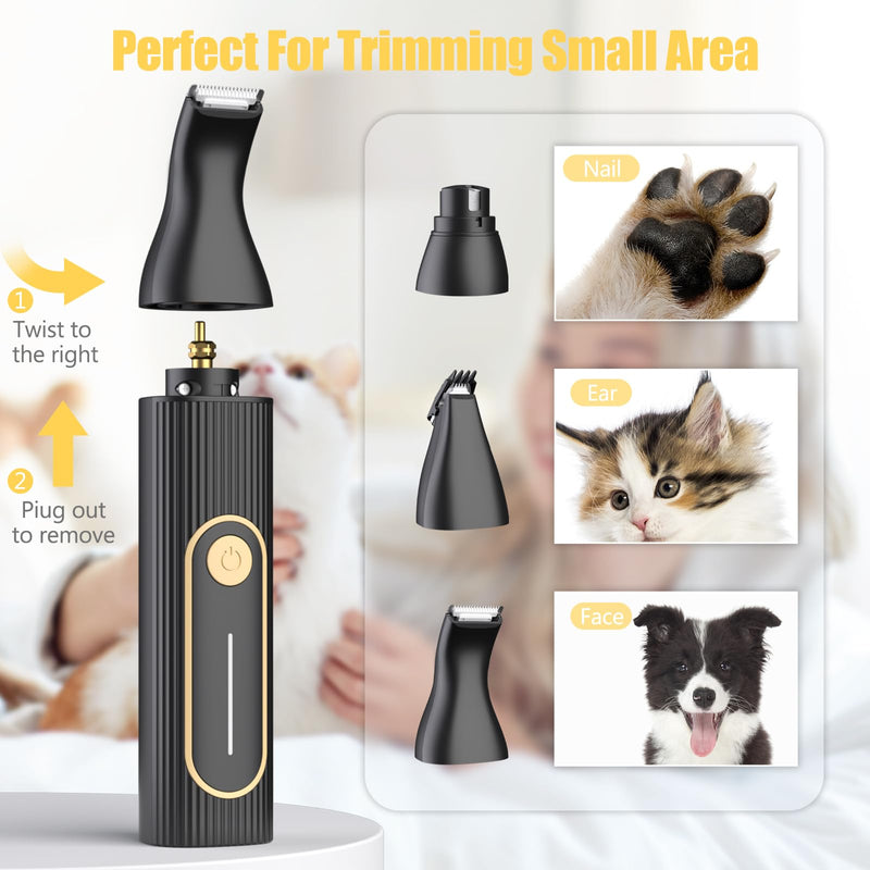 Dog Clippers for Grooming,Dog Grooming Kit for Heavy Thick Hair&Coats/Low Noise Rechargeable Cordless Pet Shaver with Paw Trimmer Nail Grinder/Hair Trimmer for Small & Large Cats Silver - PawsPlanet Australia
