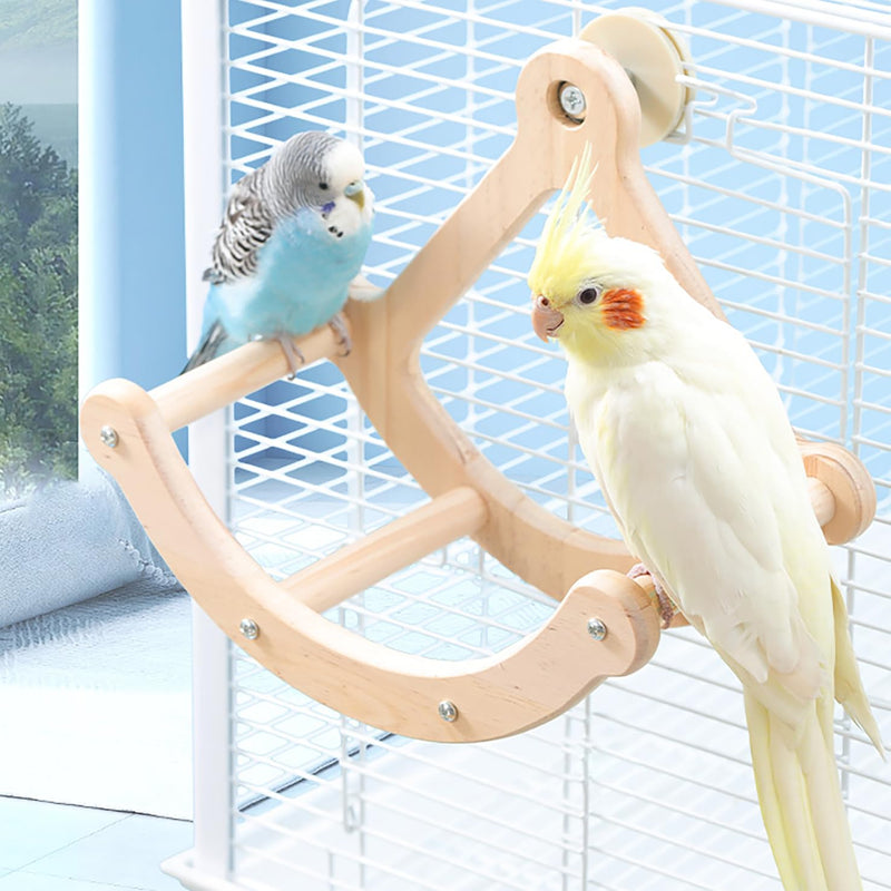Bird Perch Toy, Interactive Rocking Parakeet Toys and Perches, Wooden Exercise Cockatiel Toys, Intelligence Birds Enrichment Toy for Parrot, Bird Cage Accessories Perch for Budgies Conure - PawsPlanet Australia