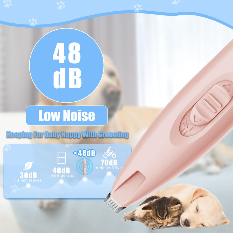 KIKETECH LED Dog Paw Trimmer - Cordless, Low Noise Dog Clippers for Grooming, Rechargeable Small Area Shaver for Dog Clippers Cats, SoftRed - PawsPlanet Australia