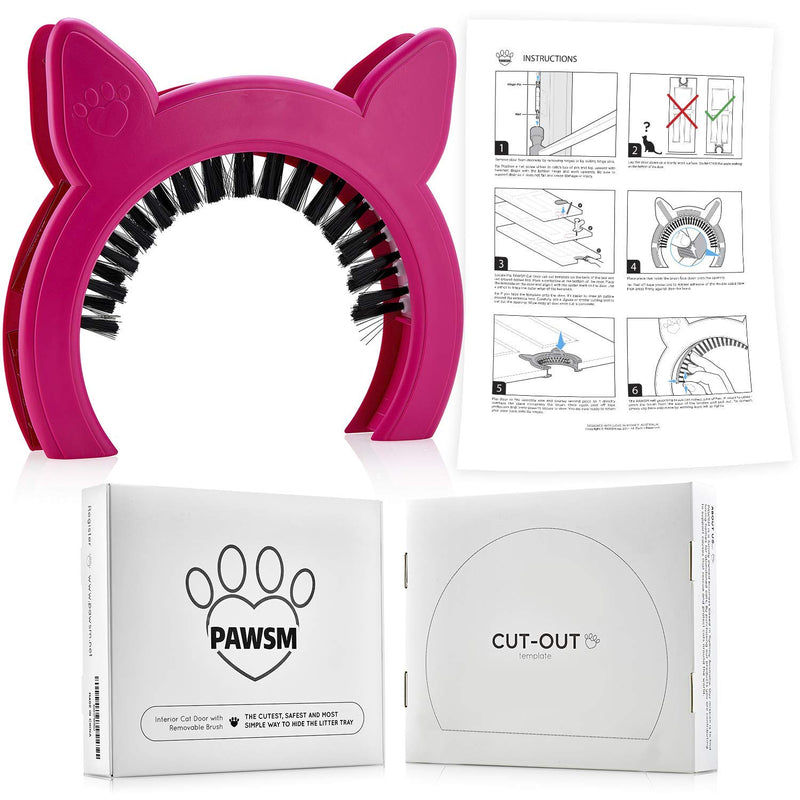Interior Cat Door, Pet Door for Cats, Cat Door Hides Litter Tray, Cat Door with Brush, Fits Cats Up to 20lbs, Easy DIY Setup, Secured Installation in Minutes, No Training Needed - PawsPlanet Australia