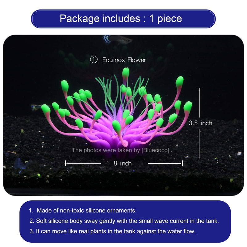 Soft Silica Gel Moves Naturally with Water Flow, Aquarium Decorations Glow in The Dark, Glowing Coral Ornaments for Fish Tank Decorations (Purple, Equinox) Purple - PawsPlanet Australia