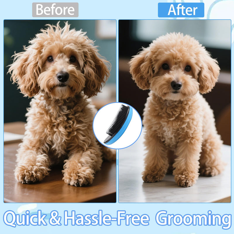 Small Dog Brush Puppy Brush for Small Dogs Soft Dog Bath Brusher Gentle Dogs Hair Remover Brushes Grooming Tool for Teddy Yorkies Maltese Shih Tzu Chihuahua Puppy Hair Brushes, Blue - PawsPlanet Australia