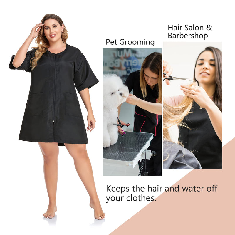PERFEHAIR Hair Stylist Dog Grooming Smocks for Women and Men, Barber Vest Smock for Salon, Pet Groomer, Nail Tech-Black - PawsPlanet Australia