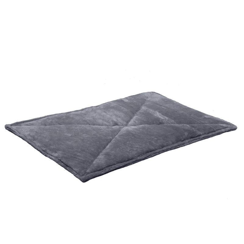 Furhaven ThermaNAP Self-Warming Cat Bed for Indoor Cats & Large/Medium Dogs, Washable & Reflects Body Heat - Quilted Faux Fur Reflective Bed Mat - Gray, Large Large - 36"L x 24"W - PawsPlanet Australia