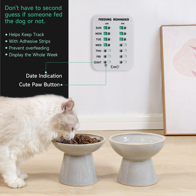 Dog Feeding Reminder, Magnetic Reminder Sticker, AM/PM Daily Indication Chart Feed Your Pets, Fridge Magnets and Double Sided Tape, Helps You to Track Pet Feeding & Medication (White) Cute Dog Bone - PawsPlanet Australia