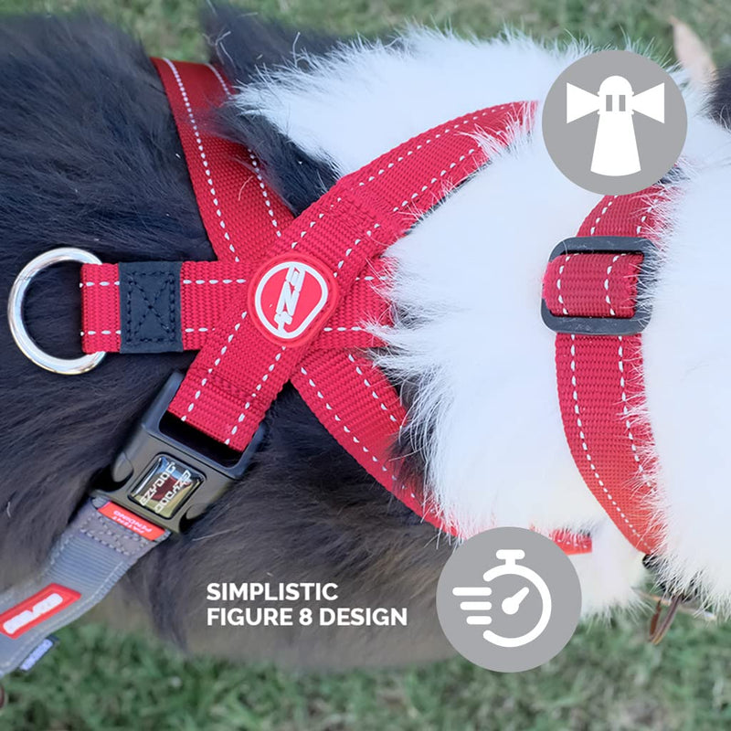 EzyDog Crosscheck No Pull Dog Training Harness – 2-in-1 Escape Proof Reflective Dog Harness for Easy Controlled Walks (XL, Blue) XL - PawsPlanet Australia