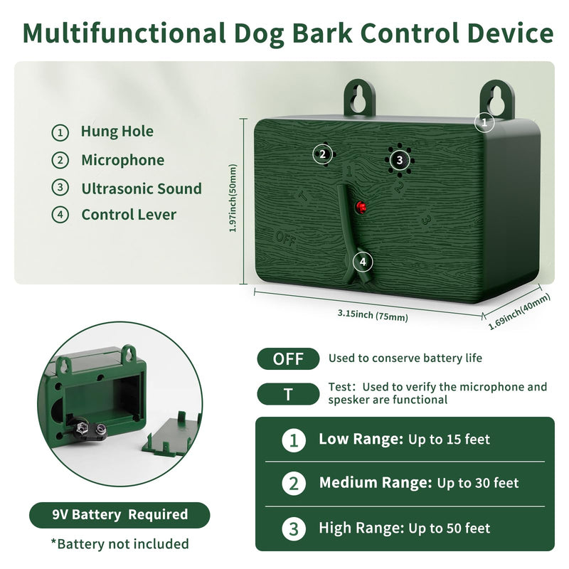 Anti Barking Devices for Dogs, 50FT Ultrasonic Dog Bark Control Devices with 4 Modes, Ultrasonic Dog Deterrent Bark Box Sonic Dog Barking Deterrent Devices for Indoor/Outdoor Dog Use - PawsPlanet Australia