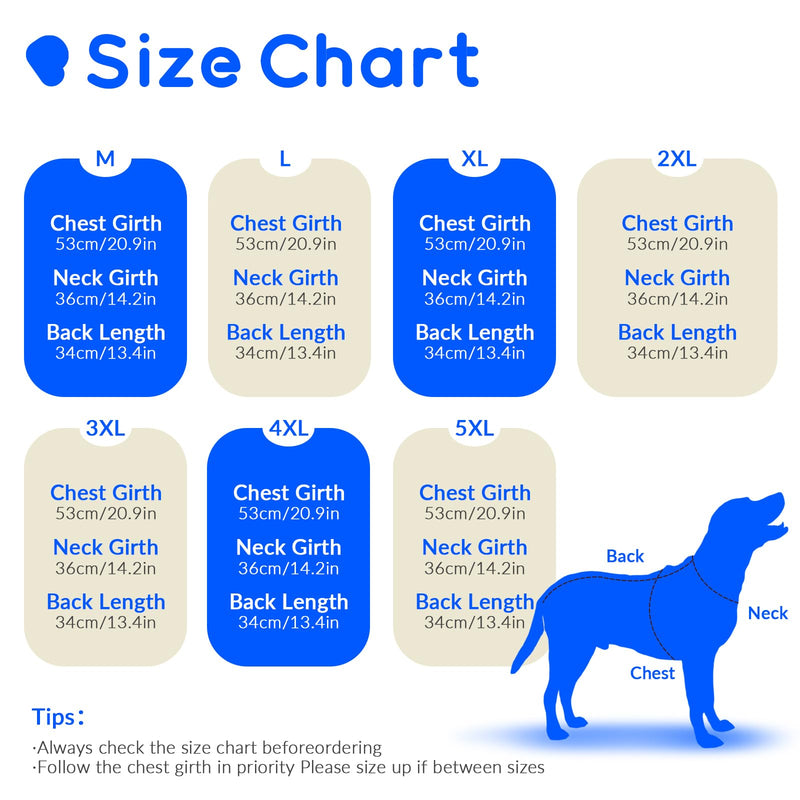 ROZKITCH Dog Onesie, Four Leg Full Body Suit Summer Cool Dog Surgery Recovery Suit Shedding Shirt Sun Protective Shirt Lightweight Stretch Pyjamas Summer Vest(Yellow, 4XL) Blue 4XL