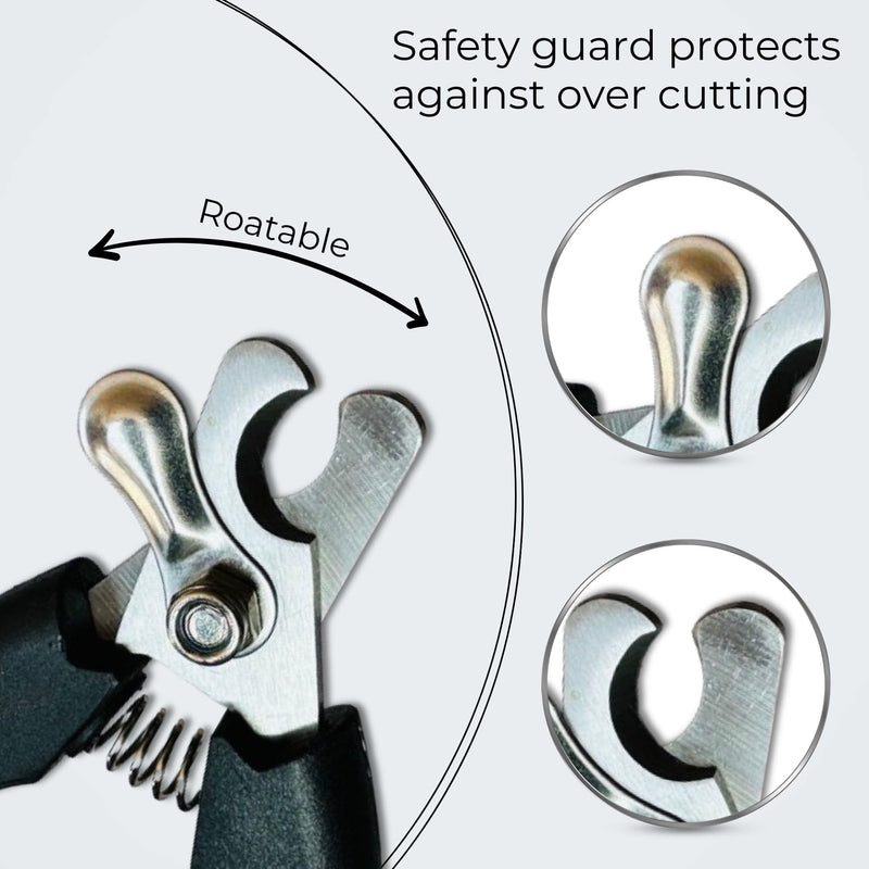 Professional Dog Nail Clippers with Safety Guard – Sharpe Stainless Steel Blades & Ergonomic Handle for Easy Nail Trimming of Medium to Large Dogs & Cats - PawsPlanet Australia