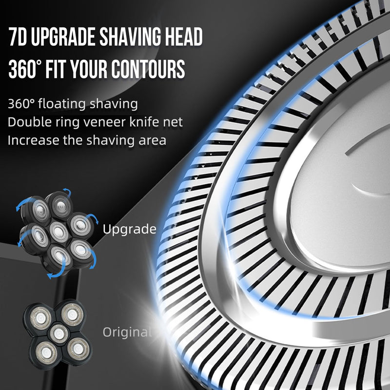 Bald Head Shaver Replacement Blades for Head Shaver, Premium 7 Blades Shaver Replacement Heads for Universal Head Shavers and Freedom Bald Men Grooming, 3 Cleaning Brush, 3 Pack - PawsPlanet Australia