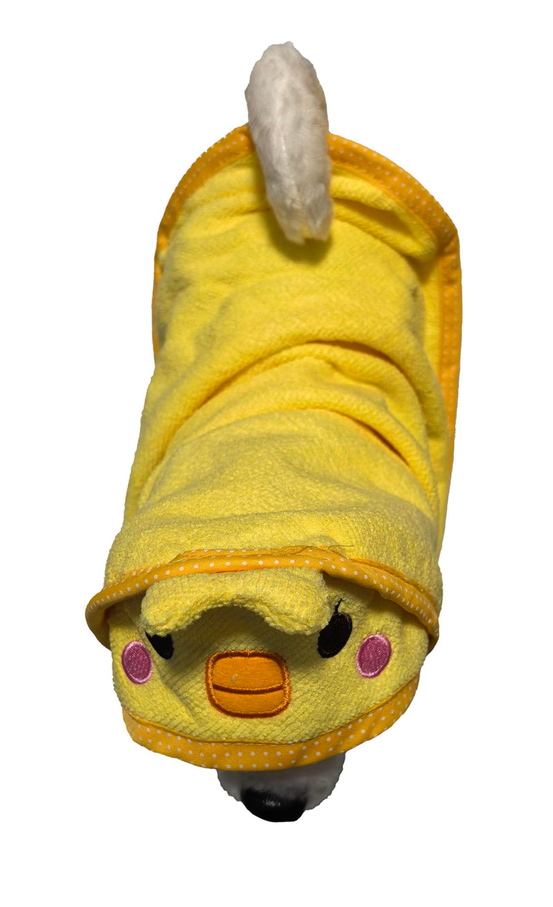 Dog Hooded Bathrobe Towel, Fast Drying Bath Towel Absorbent Warm Blanket Yellow S S(13.78*13.78') - PawsPlanet Australia