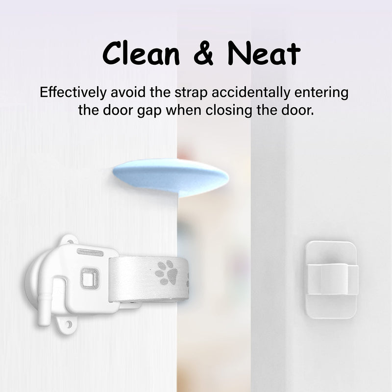 Adjustable Door Strap and Latch, Textile Cat Door Latch to Keep Dog Out of Litter Box, Economical Alternative of Pet Gates and Interior Cat Door, Magnetic with Stopper 2 Packs - PawsPlanet Australia
