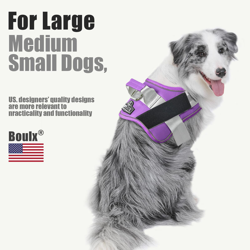 Bolux Dog Harness, No-Pull Reflective Dog Vest, Breathable Adjustable Pet Harness with Handle for Outdoor Walking - No More Pulling, Tugging or Choking (Lavender, Medium (Pack of 1)) Medium (Pack of 1) Lavender - PawsPlanet Australia