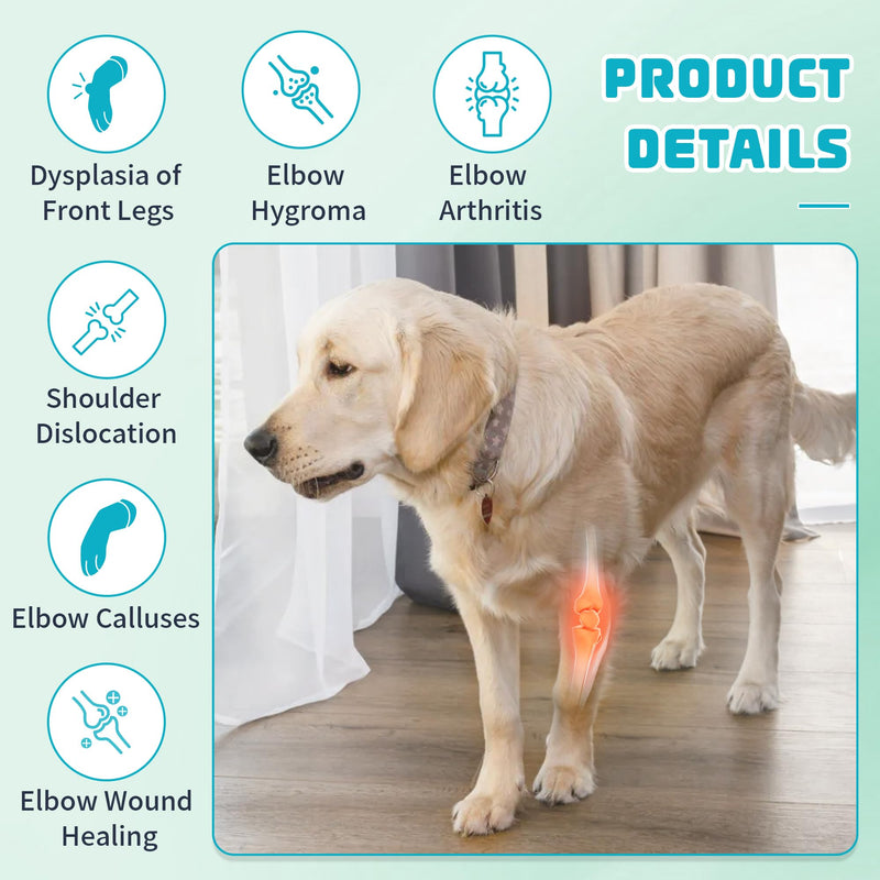 Dog Elbow Brace for Pets Elbow Dysplasia, Shoulder Dislocation - Offers Elbow Support, Reflective Pet Recovery Suit Taper Collar Alternative, Helps Wound Healing, Pet Wounds Prevent Licking, XL Both Legs - PawsPlanet Australia