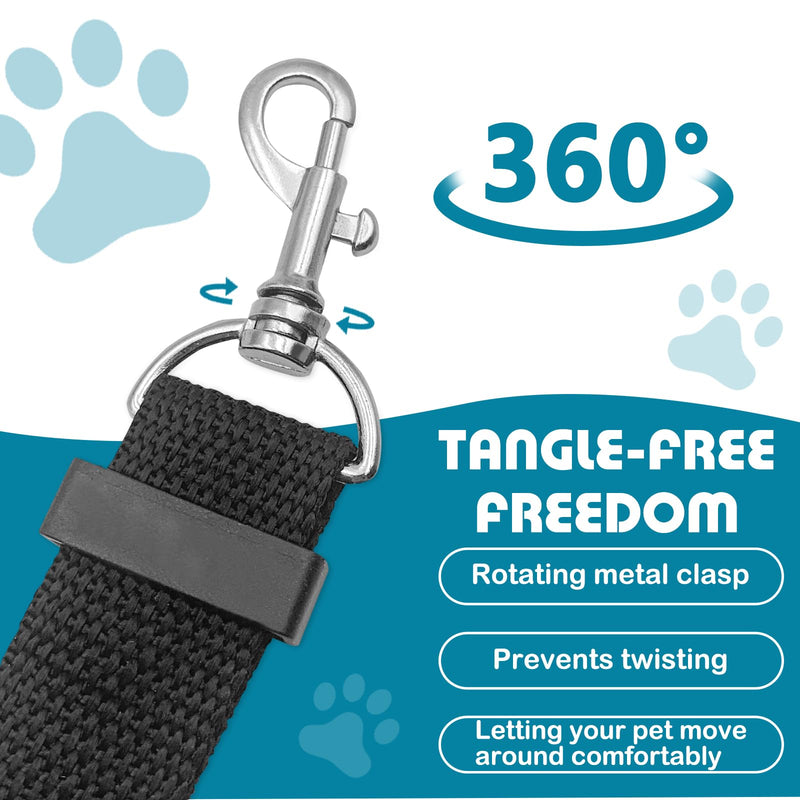 Adjustable Dog Seat Belt for Car, 2 Pack Pet Safety Belts for Vehicles, Heavy-Duty Nylon Puppy Harness Seatbelt Leash for Driving, Universal Fit Seatbelts for Pets in SUV, Truck, Travel, Black - PawsPlanet Australia