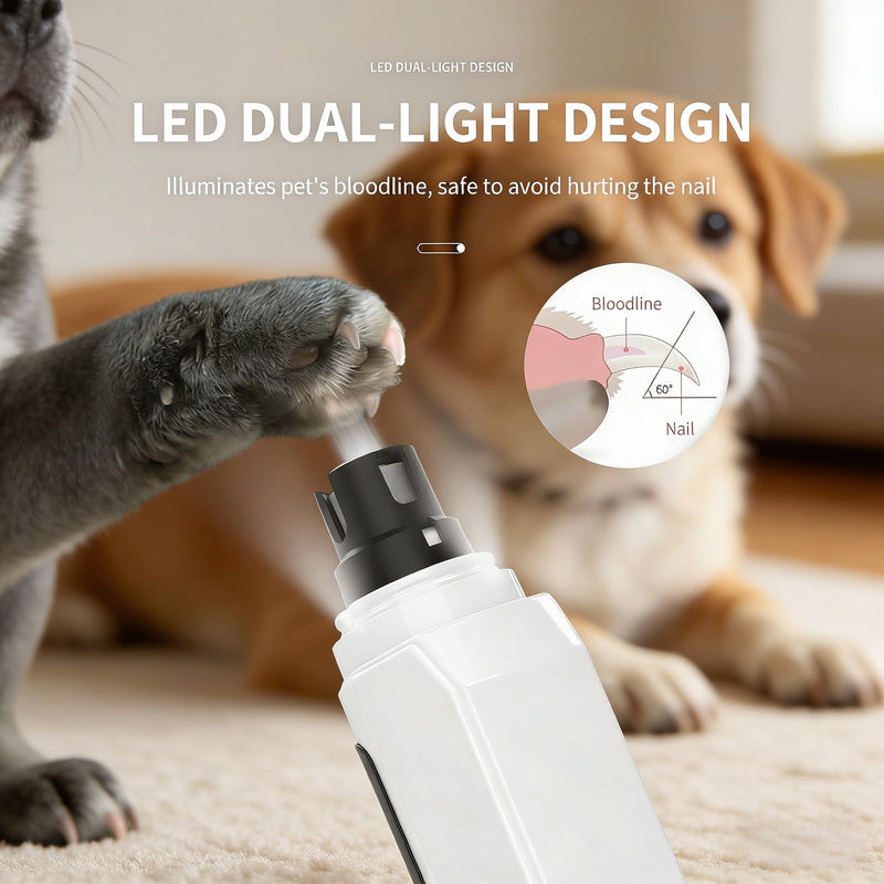 Silent Groom pro Nail Grinder, 2026 New Nail Grinder with 3 Adjustable Speeds & Led Light, Painless Paws Grooming for Small Medium Large Dogs & Cats (1+2*Replacement Head) - PawsPlanet Australia