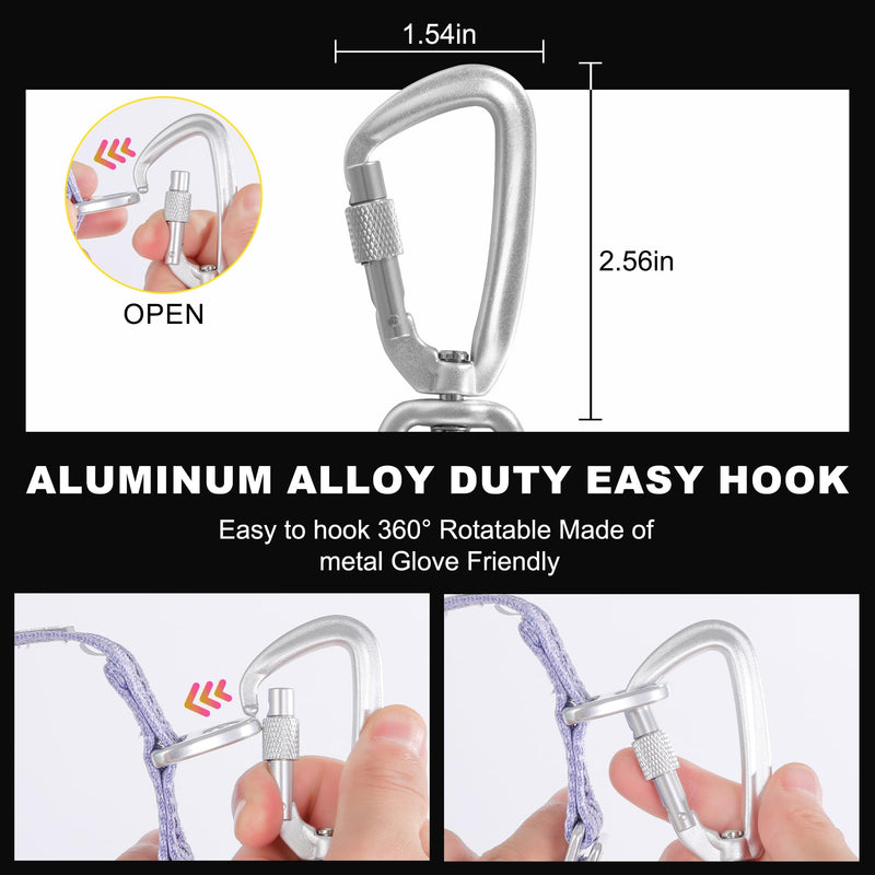 Aluminum Dog Leash 3-in-1 with Car Seatbelt Clip, Ultra-Lightweight 5ft Lead with Padded Traffic Handle – Durable for Small, Medium & Large Dogs(Lavender Purple, M：Width 3/4" Length 5') Lavender Purple M：Width 3/4" Length 5' - PawsPlanet Australia