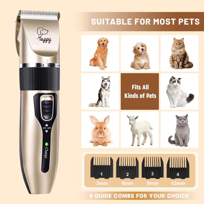 Dog Clippers for Grooming, Low Noise, Electric Quiet, Adjustable Clipper Comb for Dog Grooming Kit, Pet Hair Clippers Grooming kit for Dogs at Home - PawsPlanet Australia
