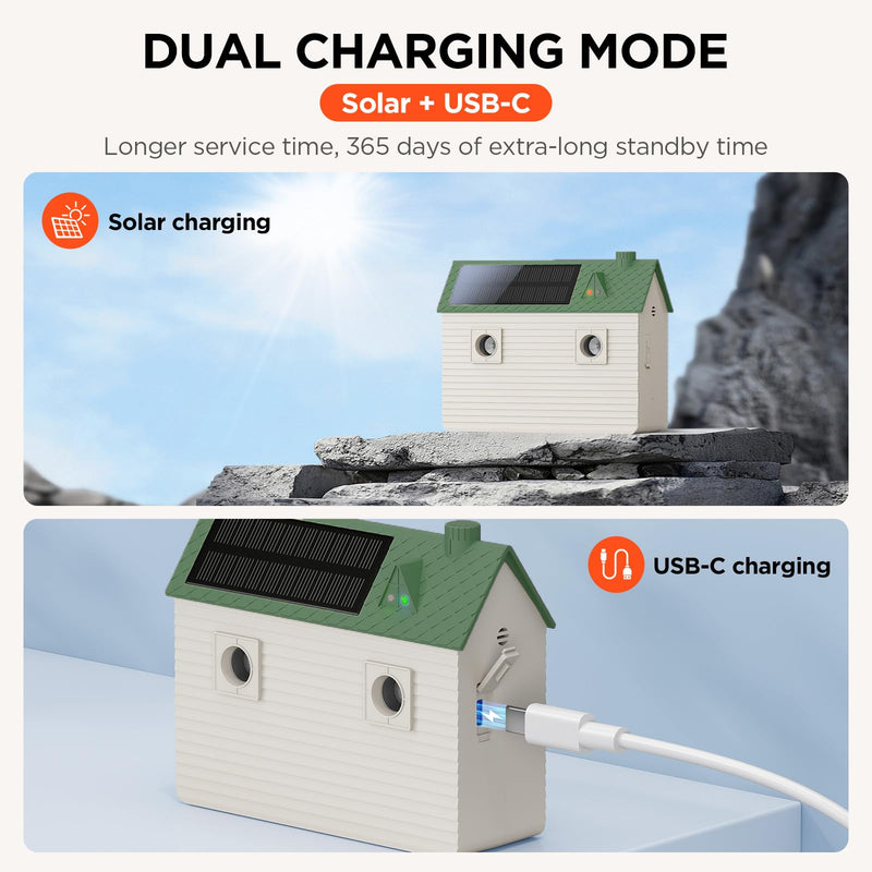 Ultrasonic Dog Bark Deterrent Devices,Anti Barking Device,Dog Barking Silencer Up to 50 FT,3 Modes,Solar and USB Dual Charging Function,Indoor Outdoor for Dogs Training & Behavior Aids,Green Green(waterproof version) - PawsPlanet Australia