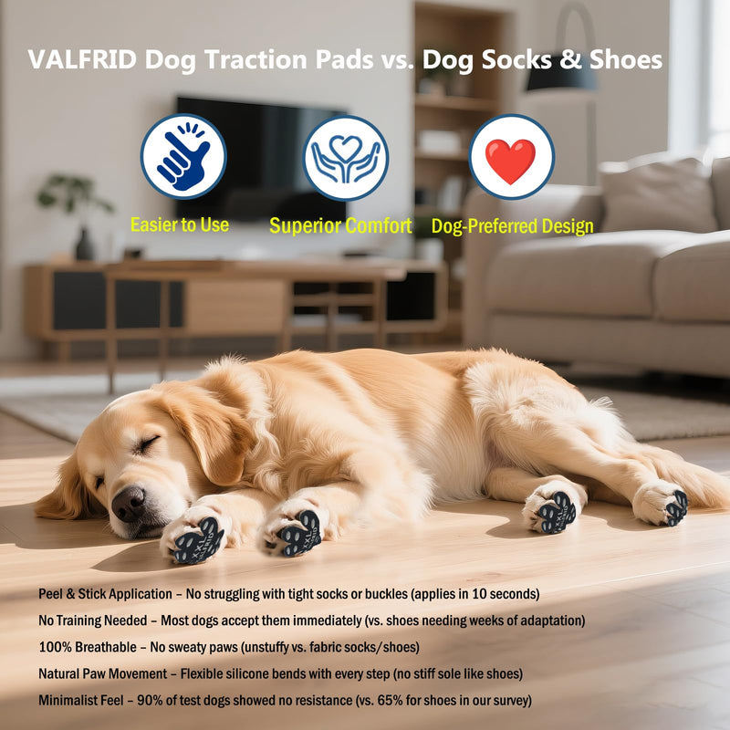 Dog Paw Pads for Dogs Traction,Toe Grips for Senior Dogs,Self Adhesive Resistant Dog Shoes Booties Socks Replacement Multicolor L 48 Pieces L (2" x1.72") - PawsPlanet Australia