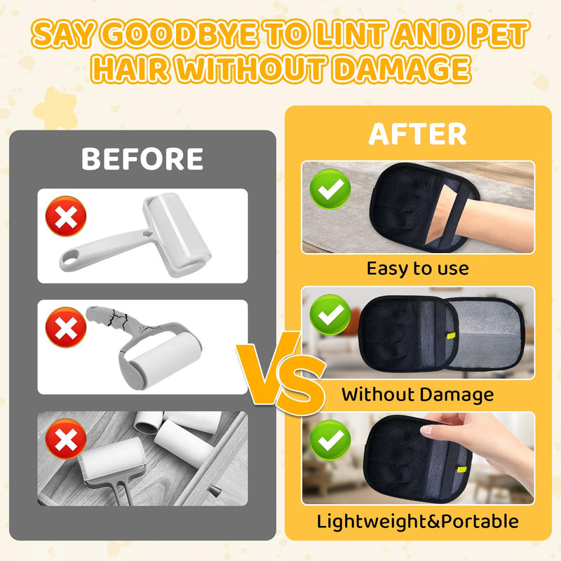 Pet Hair Removal Glove for Dogs & Cats, 2025 Newly Upgraded Five-Finger Electrostatic Pet Hair Gloves and Pet Hair Comb, Pet Hair Remover Tool for Clothing, Couch, Carpet, Car Seat (1PCS) 1 Pack Black - PawsPlanet Australia