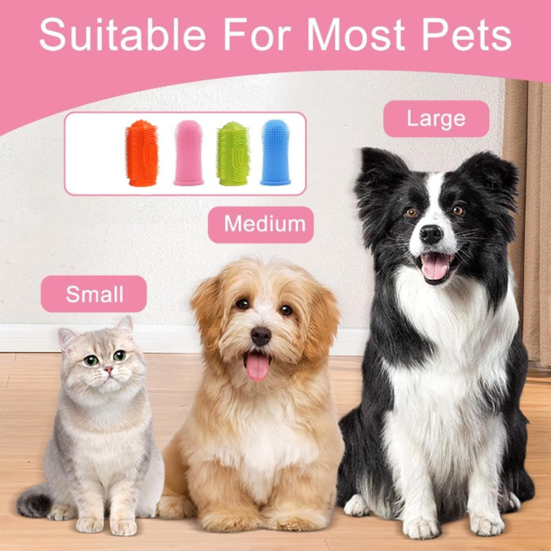8pcs Finger Toothbrush, 360º Toothbrush Finger, Silicone Pet Teeth Cleaning Toothbrush Set Suitable for Dogs and Cats Dog Dental Plaque Dog Teeth Cleaning Care (Two Types)