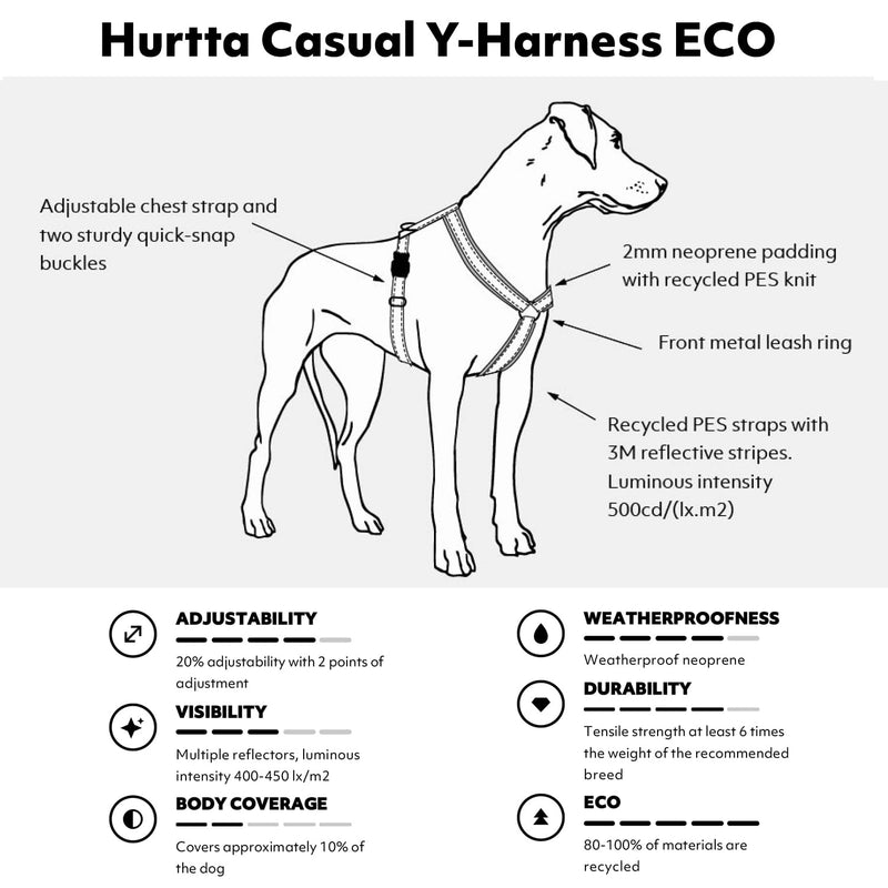 Hurtta Casual ECO Dog Y-Harness, Cinnamon, 24-28 in Cinnamon - ECO 24-28" - PawsPlanet Australia