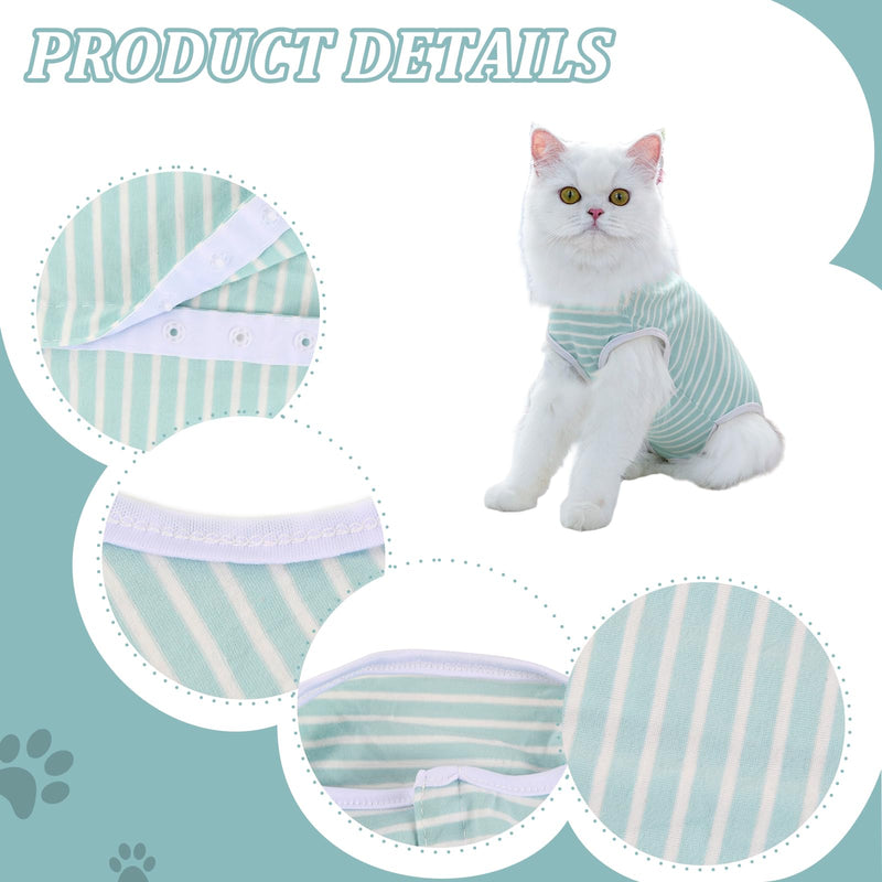 Cat Bodysuit After Surgery, Professional Recovery Suit for Cats After Surgery, Post-Operative Cat Clothes for Abdominal Wounds, Anti-Leak Suit After Castration, Alternative to E-Collar (Green, XS) Green