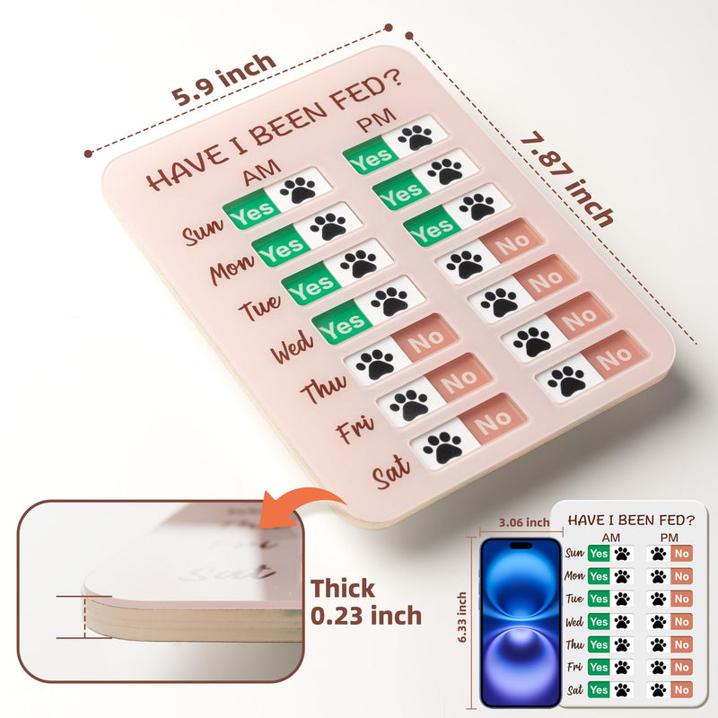 Dog Feeding Reminder, Dog Fed Sign Tracker -Daily Am/Pm Chart Slider Sign for Pet Fed and Pill Reminder, Easy to Use On Fridge Or Wall with Adhesive and Magnet,Pet Supplies Pattern White - PawsPlanet Australia