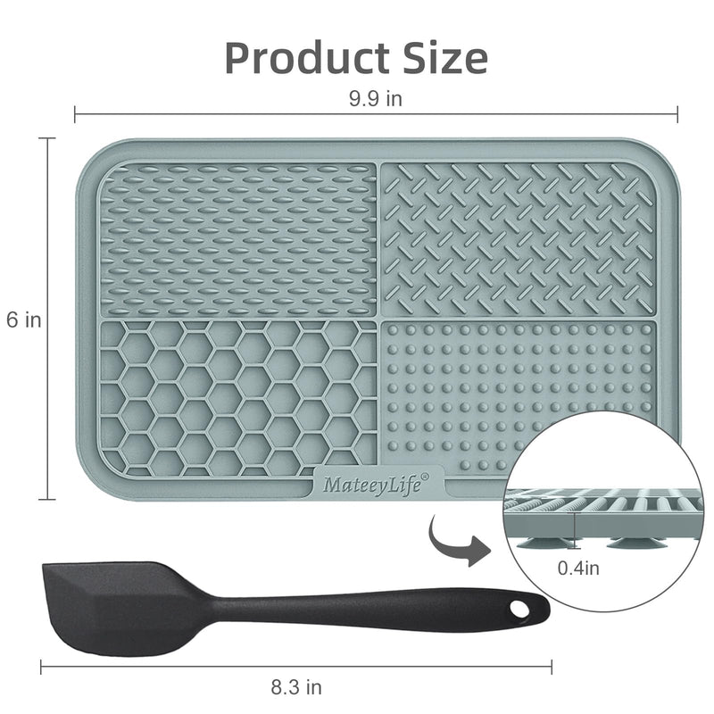 MateeyLife 2PCS Large Lick Mat for Dogs and Cats with Suction Cups, Dog Lick Mat for Anxiety Relief, Dog Toys to Keep Them Busy, Dog Enrichment Toys for Bathing, Cat Peanut Butter Lick Pad for Boredom 9.9'' × 6'' Gray&Beige - PawsPlanet Australia
