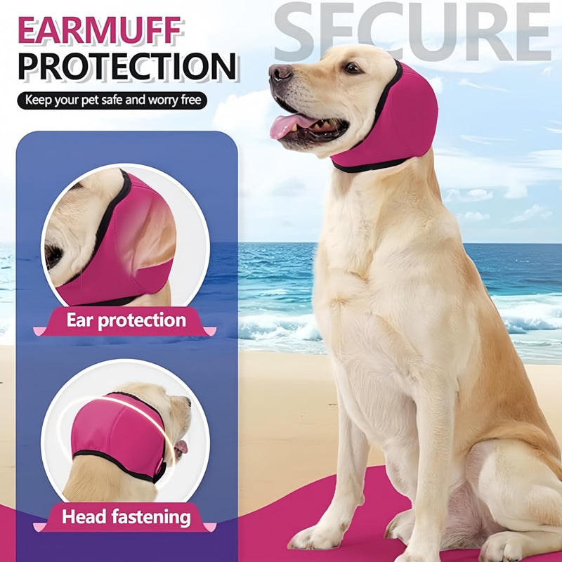Dog Swim Ear Covers,Waterproof Adjustable Pet Shower Wrap,Dog Ear Covers for Grooming,Do/g E/ar Protectors,D/og Ea/r Muffs,Ear Defenders for Pet,Pet Headband,D/og Ea/r Co/vers for Noise(Gray S) 1 Grey，S
