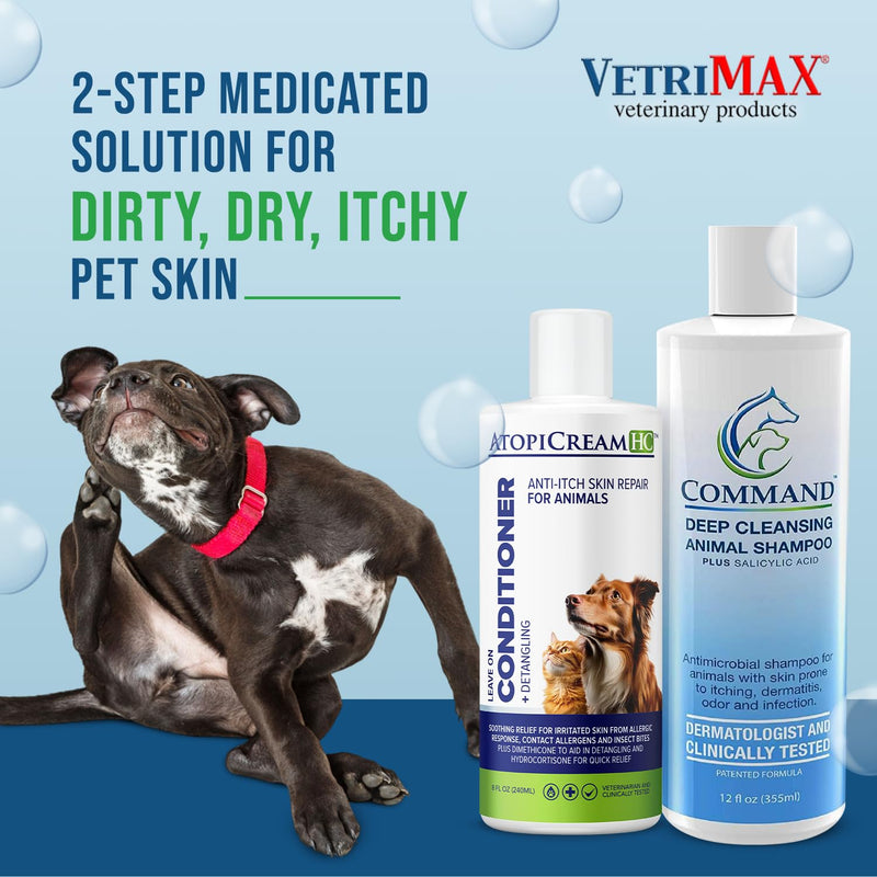 Command Broadspectrum, Anti-Itch Dog Shamoo & AtopiCream with 1% Hydrocortisone Leave-on Conditioner and Lotion Allergy & Skin Care Bundle - PawsPlanet Australia