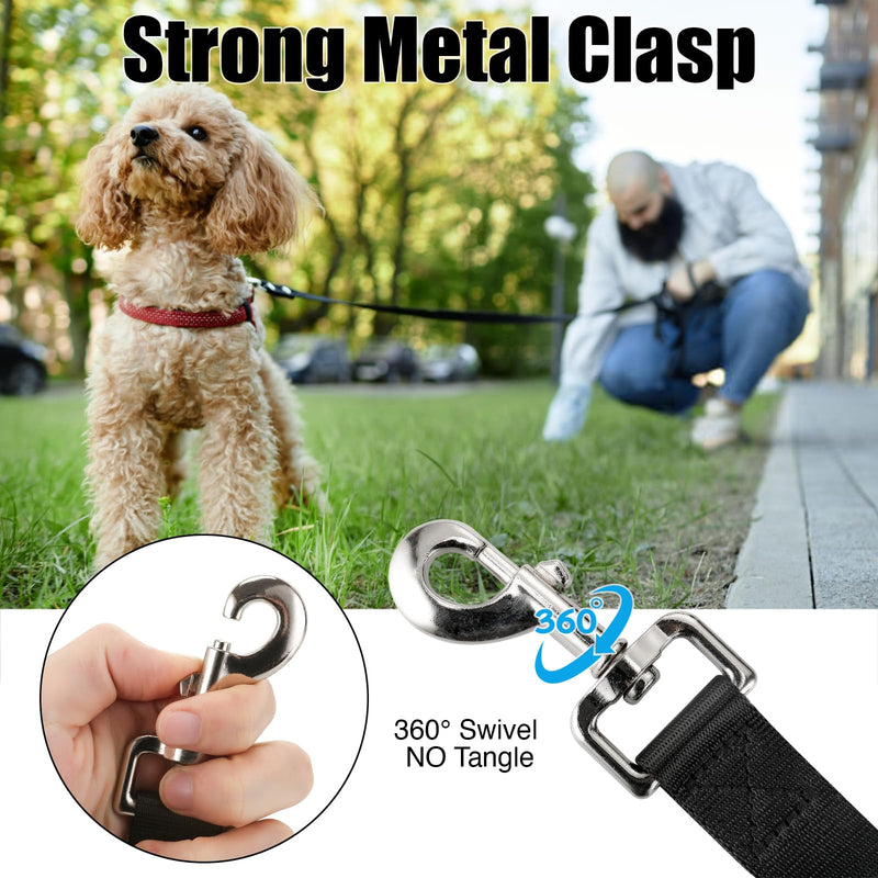 Nylon Dog Training Leash, Traction Rope, 9 Feet Long, 1 Inch Wide, for Small, Medium and Large Dogs, Heavy Duty Dog Lead for Walking, Running, and Training Black - PawsPlanet Australia