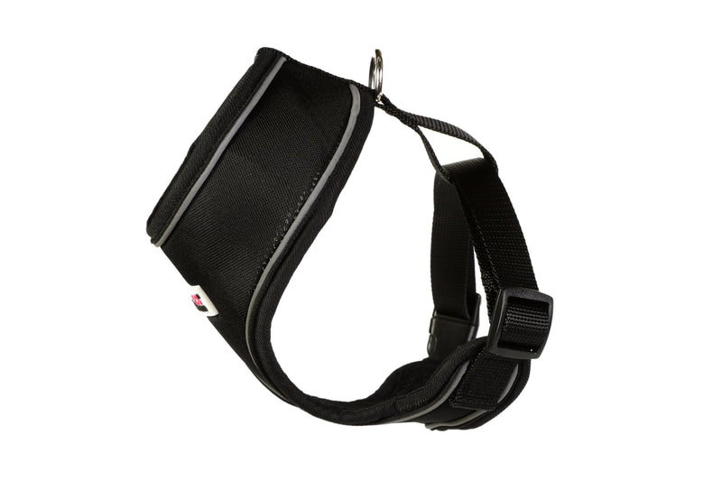 Doodlebone - Airmesh Dog Harness - Breathable Over Head Harness with Adjustable Chest Strap, Reflective Piping & Machine Washable Design - Size 2, 35-49cm - Coal - PawsPlanet Australia