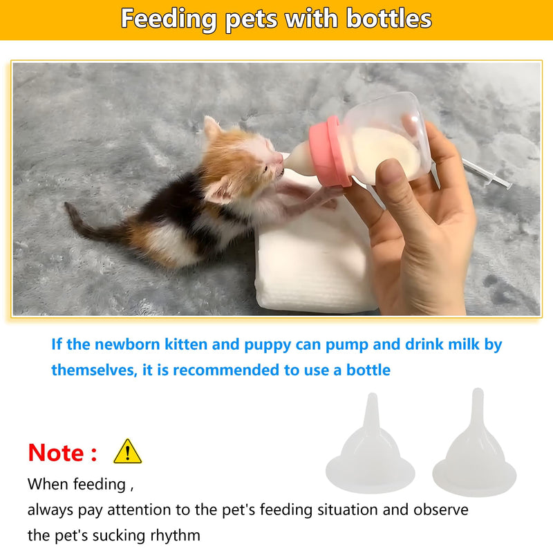 Pet Feeding Bottle and Syringe Set for Puppies and Kittens(1 Bottles,2 Syringes,6 Nipples) Pink - PawsPlanet Australia