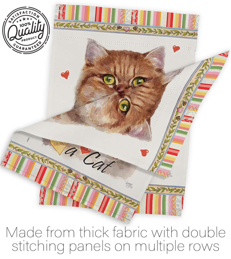 Breeze Decor British Short Hair Happiness House Flag 2 pcs Pack Cat Kitten Meow Spoiled Paw Fur Pet Nature Farm Animal Creature Banner Small Garden Yard Gift Double-Sided, Made in USA - PawsPlanet Australia