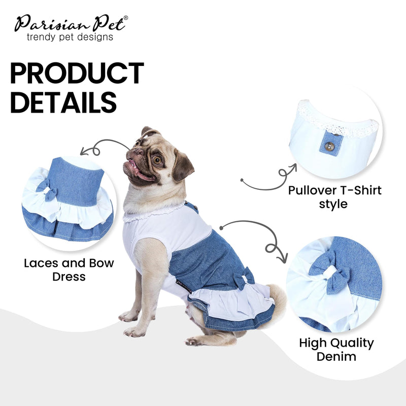 Parisian Pet Dog Dress - Spring Dog Overall Dress - Lightweight and Fashionable Dog Summer Dress - Dog Clothes - Sleeveless Dog Outfit - Dog Overalls for Large Dogs Girl - XL - PawsPlanet Australia