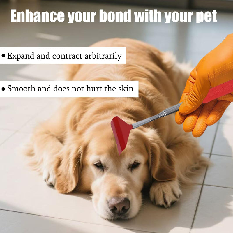3-in-1 Pet Grooming Kit for Small Animals, Including a Telescopic Scratcher, a Flea and Lice Comb, and a Pair of Massage Gloves, Pet Massage Set for Dogs, Cats, Rabbits, Guinea Pigs, Hamsters, etc - PawsPlanet Australia