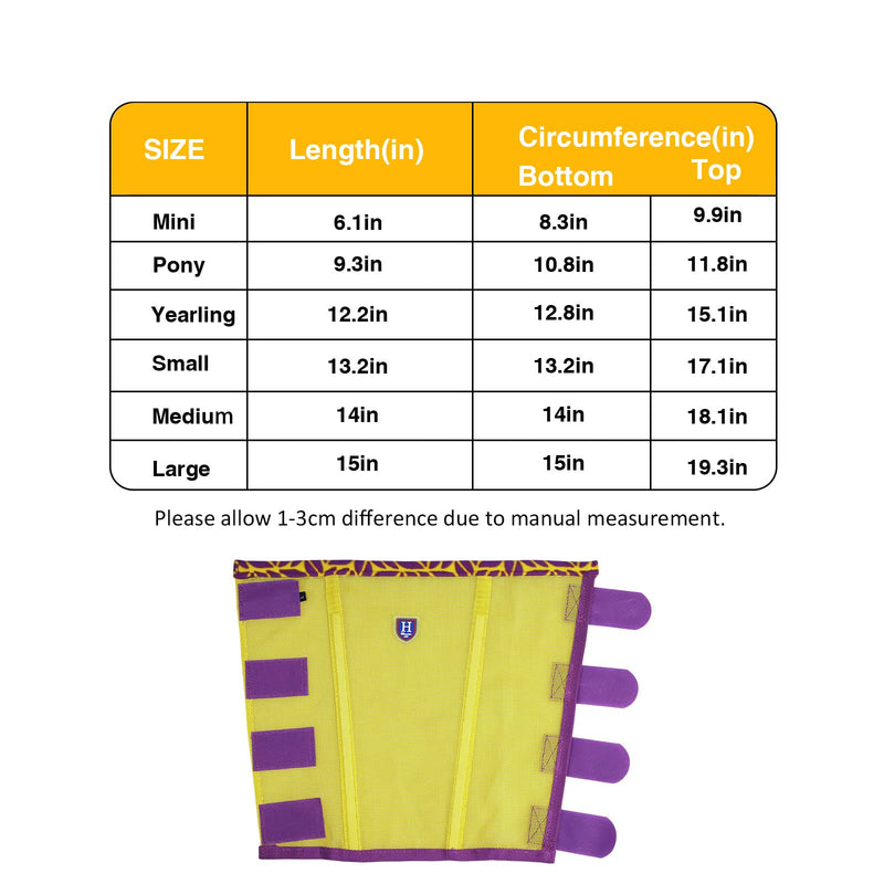 Fine Mesh Fly Boots Loose Fitting & Non-Slip Horse Fly Leggings Fleece Air Flow (Set of 4) Summer Lime Medium