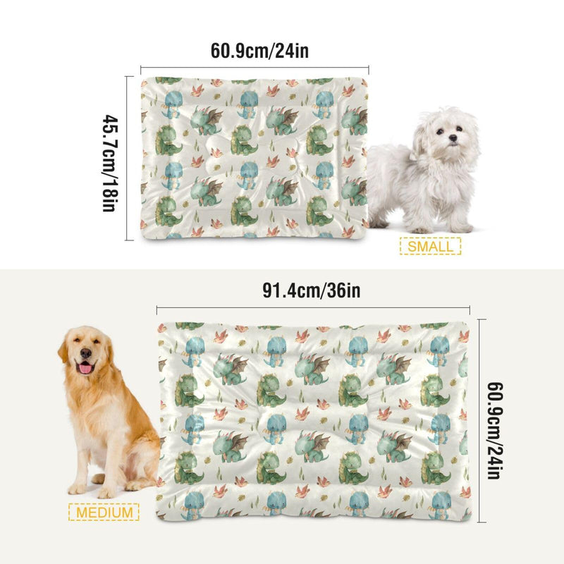 Watercolor Dragon Pet Bed Pad Soft Dog Bed Mat with Anti-Slip Bottom, Machine Washable Crate Pad Mattress for Dog Sleeping- 36 * 24inches 36x24in Watercolor Dragon - PawsPlanet Australia