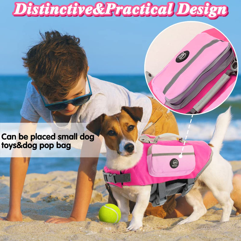 EMUST Life Vests for Dogs, Lightweight Small/Medium/Large Dog Life Preserver, Extra Large Dog Life Jacket for Swimming/Boat/Water, Life Jacket for Large Dogs, Pink XL X-Large - PawsPlanet Australia